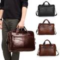 Herren Aktentasche aus Leder Business Handtasche Kuriertasche Laptop Tasche