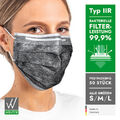 Medizinische Einweg OP-Masken 3-lagig Typ IIR DIN EN14683 (99,99% BFE) – schwarz