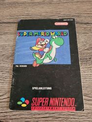 Spielanleitung Super Nintendo Super Mario World PAL Version sehr guter Zustand 
