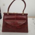 Vintage Damen-Handtasche – Leder - Reptil – Braun