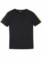 Stretch-T-Shirt mit Streifen Slim Fit Gr 48/50 (M) Schwarz Herrenshirt Hemd Neu