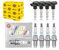 4x HELLA Zündspule +4x NGK Zündkerze Laser Platinum passend für VW EOS 1F7 1F8