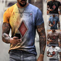 3D T-Shirt Herren Kurzarm Rundhals Lässig Slim Fit T-Shirt Übergröße / ∑