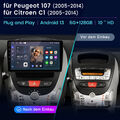 DAB+ Android 13 Für Toyota Aygo Peugeot 107 Citroen C1 Carplay Autoradio GPS Nav