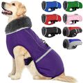 Hunde-Wintermantel, warm, reflektierend, Rollkragenpullover,Gr.S, Lila