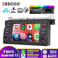 Carplay Android 13 2+64G Autoradio GPS Navi WIFI RDS Für BMW 3er E46 318 320 325