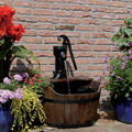 Wasserspiel Newcastle Holzfass mit Schwengelpumpe Gartenbrunnen - Garten Deko 