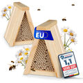 2x Holz Bienenhotel Tipi Papier Niströhrchen Nisthaus Insektenhotel Nisthilfe