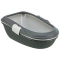 Trixie Berto Katzentoilette dreiteilig mit Trennsystem 39×22×59cm grau