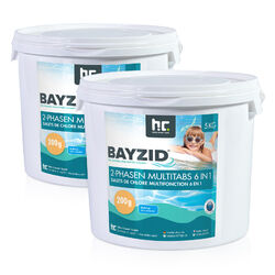 2 x 5 kg BAYZID® 2-Phasen-Multitabs 200g 6in1 Chlortabetten Chlor Tabs Pool