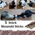 5x Matatabi Katzen Kauhölzer Catnip Snacks Sticks Katzenminze für gesunde Zähne