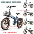 20 Zoll E-Mountainbike 48V 15AH 1000W EBike FAHRRAD 45KM/H Elektrofahrrad 130KM