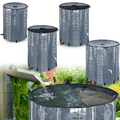 Faltbar Regenwassertank Regenwassertonne Wassertank mit Skala & Ablasshahn Grau