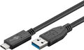 goobay USB 3.2 Gen 2 Kabel, USB-A Stecker   USB-C Stecker, 0.5m schwarz