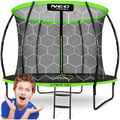 Trampolin Kinder Gartentrampolin mit Sicherheitsnetz Leiter Neo-Sport 252 cm 8FT