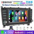 4+64G Android 13 Autoradio Carplay GPS KAM BT Für Benz C-Klasse CLC W203 CLK 209