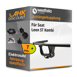 Für Seat Leon ST Kombi 14- WESTFALIA Anhängerkupplung starr + 7polig E-Satz KITWESTFALIA starr 317131600001 & ECS ELECTRONICS