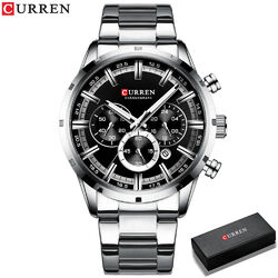 Luxus Herren Armbanduhr Chronograph Wasserdicht Kalender Datum Analog Quarz Uhr