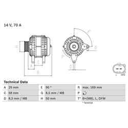 Bosch Generator für Seat Skoda VW