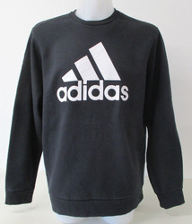 Adidas leichtes Sweatshirt, 3 Streifen, schwarz & weiß, X Large, passt 46" Brustumfang