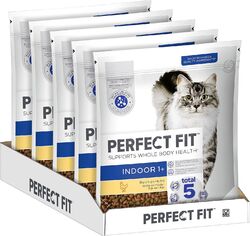 Perfect Fit Indoor Trockenfutter für erwachsene Katzen 1,4 kg - Huhn, 5 Beutel