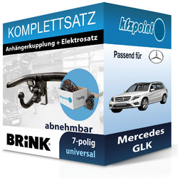 Für Mercedes GLK 08- BRINK Anhängerkupplung abnehmbar + 7polig E-Satz neuBRINK abnehmbar 579100 & TRAIL-TEC universal WYR993207R