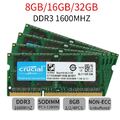 Crucial 32GB 16GB 8GB 4G PC3 / PC3L DDR3 / DDR3L1600MHz SODIMM Laptop RAM LOT DE