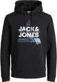 JACK & JONES Herren Hoodie Kapuzen Pullover Langarmshirt Pulli Sweat Brust Print