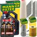 MANN INSPEKTIONSPAKET+7L MOTUL 8100 5W-30 ÖL passend für BMW 5er E39 525d 530d