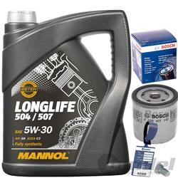  BOSCH ÖLFILTER F026407143+MANNOL LONGLIFE 5W30 507.00 für VW AUDI SEAT SKODA