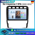 8Kern 6+128GB Android 13 GPS Autoradio CarPlay Für Porsche Cayenne 9PA 2002-2010