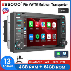 Für VW T5 Multivan Transporter DAB+ Android 13 Autoradio Carplay 4+64G Navi RDS