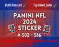 Panini NFL American Football 2024 Sticker - zum Aussuchen #502 - #566 (3/3)