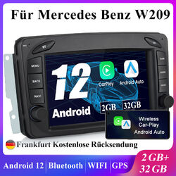 2+32G 7"Android 12 Für Mercedes C Klasse W203 W209 BT Autoradio Navi GPS CarPlay