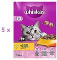 (€ 4,88/kg) Whiskas 1+ mit Huhn - Katzenfutter -Trockenfutter 5 x 1,9 kg