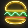 Neon LED Schild Burger Hamburger Licht Wand Lampe Restaurant Deko Beleuchtung