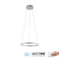 LED Pendelleuchte Ø40cm rund dimmbar silber Licht warmweiß Ringlampe Ringleuchte