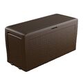 Deck Aufbewahrungsbox Truhe Garten Terrasse Outdoor Keter 270L Rattan-Stil robust braun