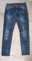 Stretch-Jeans Slim Fit dunkelblau destroyed Gr. XS/S (bitte Maße beachten) neuw.