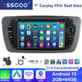 2+64G Android Carplay Autoradio GPS NAVI KAM Für Seat Ibiza MK 4 IV 6J 2009-2013