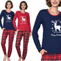 Damen Schlafanzug Pyjama Set Nachtanzug langarm Weihnachtspyjama Neti K11001