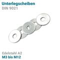 Unterlegscheiben M3 M4 M5 M6 M7 M8 M10 M12 M16 DIN 9021 Edelstahl A2 U Scheiben