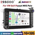 7" Apple Carplay Android 13 Autoradio GPS Navi 2 DIN Für VW GOLF 5 6 Passat Polo