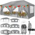 Pavillon Faltpavillon 3x6m Wasserdicht mit 6 Seitenteilen und Fenstern Partyzelt