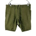 GANT Dunkelgrün Mens Relaxed Fit Leinen Shorts Größe L