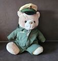 Polizist Teddybär Plüschfigur Polizei Teddy Stofftier Uniform grün 35 cm