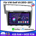 Android13.0 Carplay Autoradio GPS NAVI DAB+ Für VW Golf VII MK7 2013-2017 4+64GB