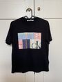 CALVIN KLEIN JEANS Damen T-Shirt Gr. XS Schwarz Grafik Logo Print Baumwolle 