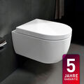 Design Hänge WC Toilette Spülrandlos Keramik abnehmbarer Sitz Softclose