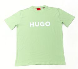 Hugo Herren T-Shirt normale Passform Baumwolle-Jersey mit Logoaufdruck in hellgrün [XL]